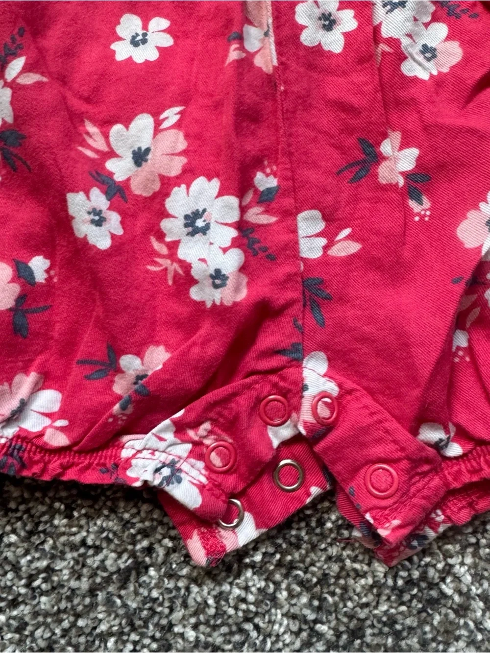 Carter's Bright Pink Floral Bubble Romper